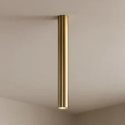 Birba linea light faretto da soffitto cilindrico oro h60 cm