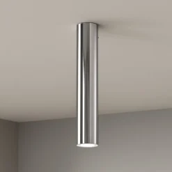 Birba linea light faretto da soffitto cilindro cromo h30 cm