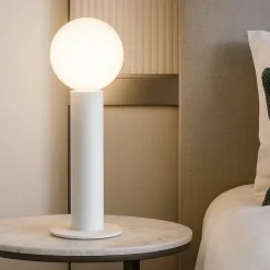 Birba tab linea light abat-jour lampada da comodino bianca moderna