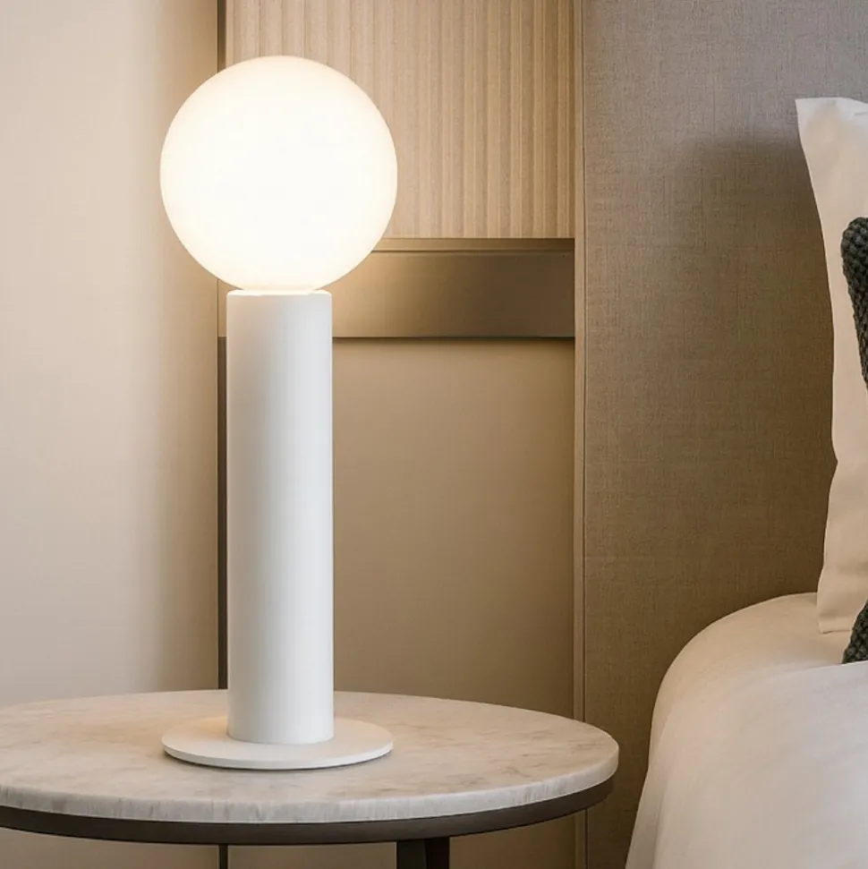 Birba tab linea light abat-jour lampada da comodino bianca moderna