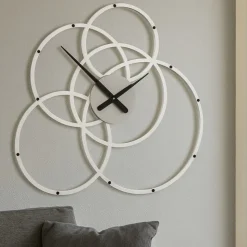 Black hole bianco grigio orologio da parete moderno cerchi 59x56