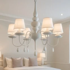 Blanche sp6 ideal lux lampadario per camera da letto bianco 6 luci shabby chic