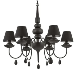 Blanche sp6 ideal lux lampadario chabby chic nero sei luci per camera da letto