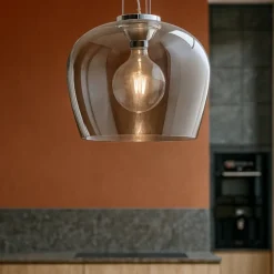 Blossom sp1 ideal lux lampadario per cucina boccia vetro fume