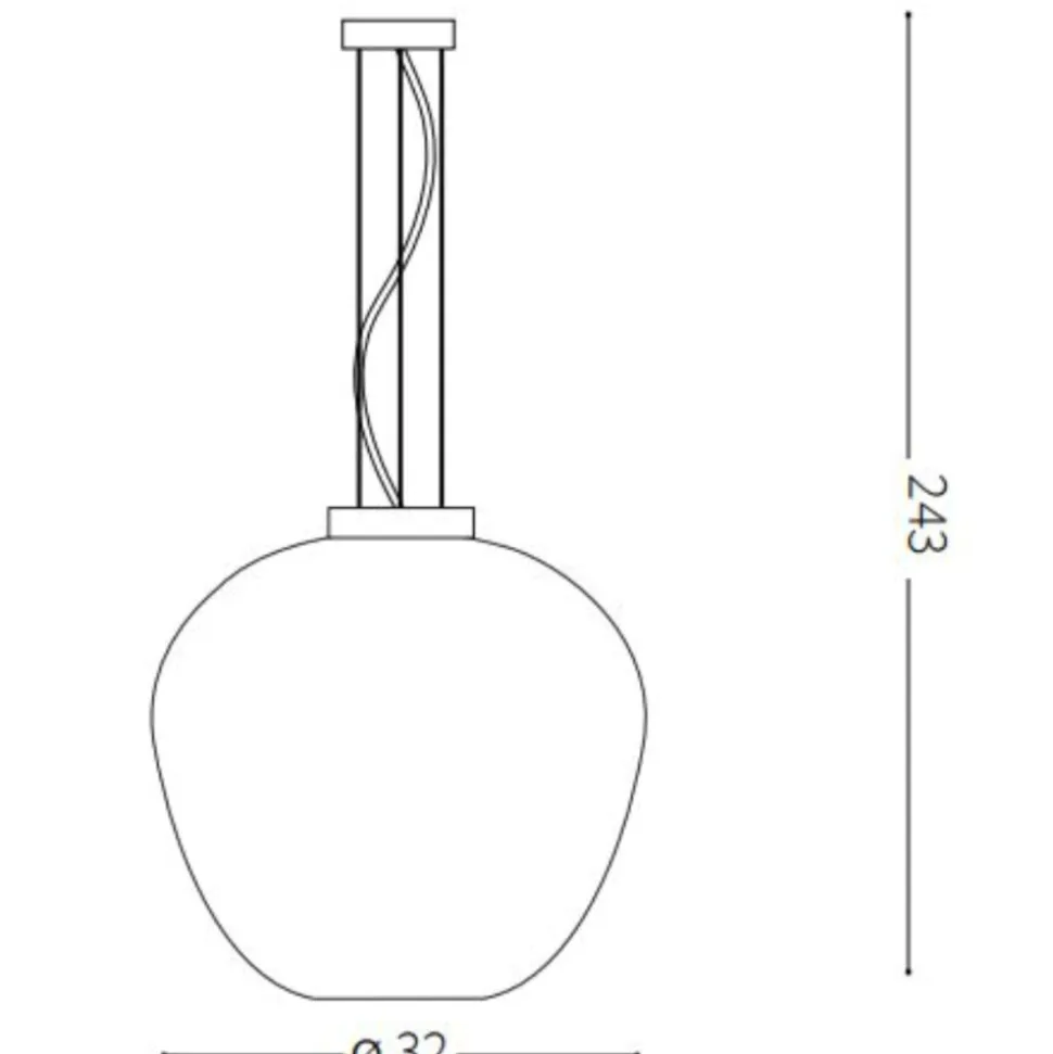 Blossom sp1 ideal lux lampadario per cucina boccia vetro fume