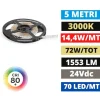 Bobina 5 mt strip gea luce 14,4w-mt 3000k 24v dc