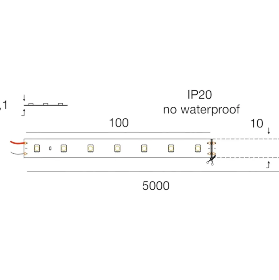 Bobina 5 mt strip gea luce 14,4w-mt 3000k 24v dc