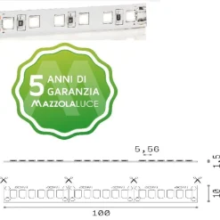 Bobina 3mt strip led 40w-mt 4000k cri90 24v ideal lux