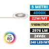 Bobina 5mt strip led 22w-mt 4000k 24v dc cri90 gea luce