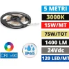 Bobina 5mt striscia led per esterno 14,4w-mt cri90 3000k 24v ip65 ideal lux
