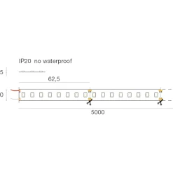 Bobina 5mt striscia led 4,8w-mt 4000k 24vdc gea luce