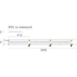 Bobina strip led 5 mt 18w-mt 3000k 24vdc gea luce