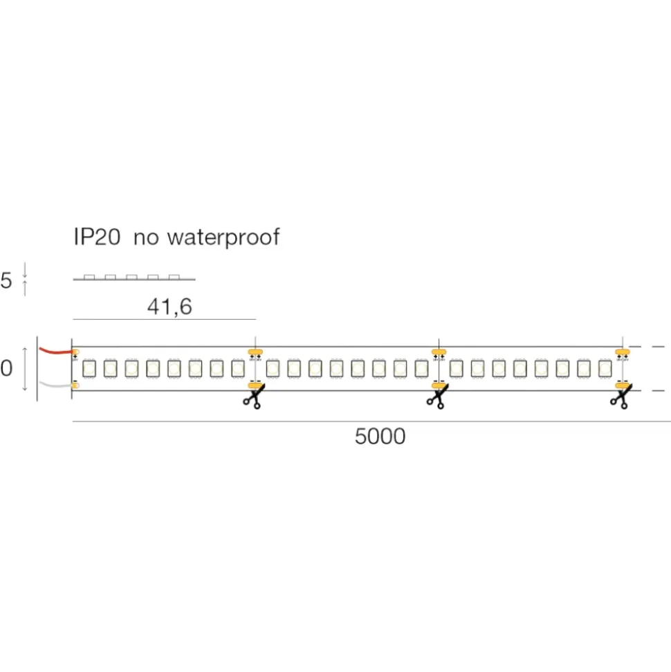 Bobina strip led 5 mt 18w-mt 3000k 24vdc gea luce