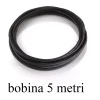Bobina 5mt di cavo rivestito in tessuto nero