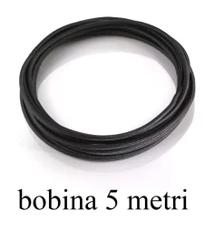 Bobina 5mt di cavo rivestito in tessuto nero