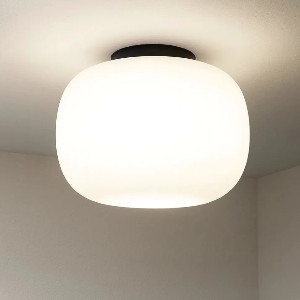Bombo miloox plafoniera nera cucina moderna vetro bianco