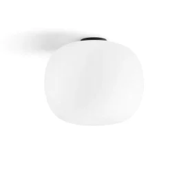 Bombo miloox plafoniera nera cucina moderna vetro bianco