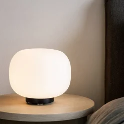 Bombo miloox abat-jour lampada da comodino vetro bianco