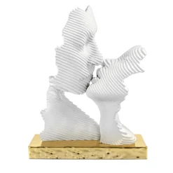 Bomboniera bacio stilizzato oro design moderna bongelli preziosi