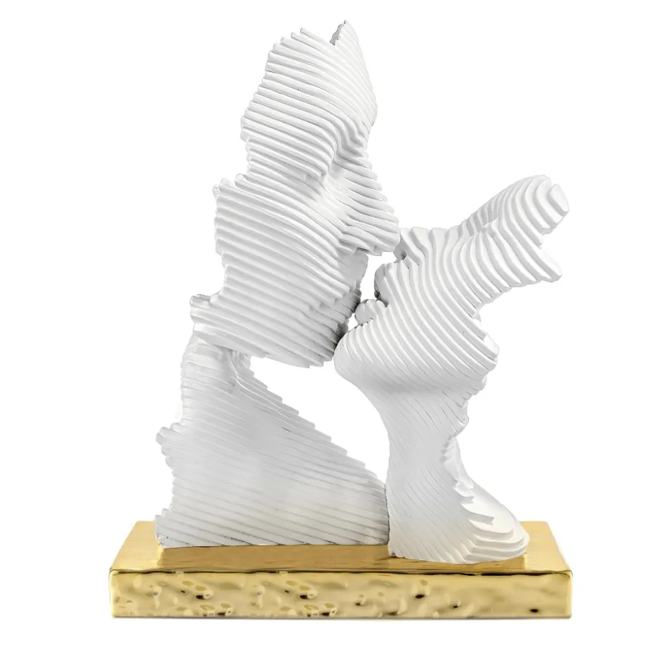 Bomboniera bacio stilizzato oro design moderna bongelli preziosi