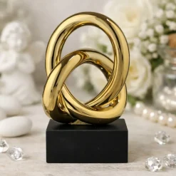 Bomboniera bongelli preziosi soprammobile nodo scultura oro nero