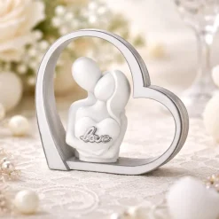 Bomboniera cuore stilizzato argento per matrimiono bongelli preziosi