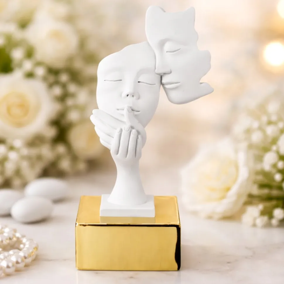 Bomboniera matrimonio bongelli preziosi volti oro moderna