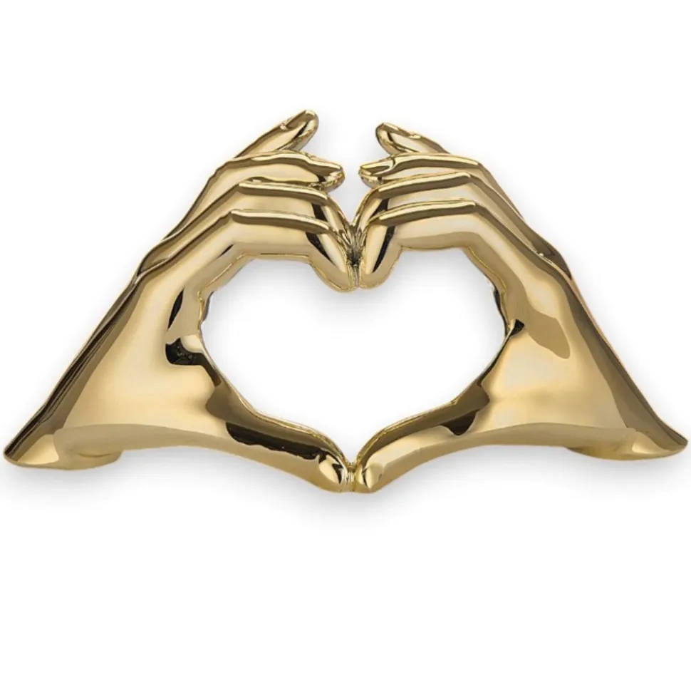 Bomboniera mini scultura mani cuore oro bongelli preziosi