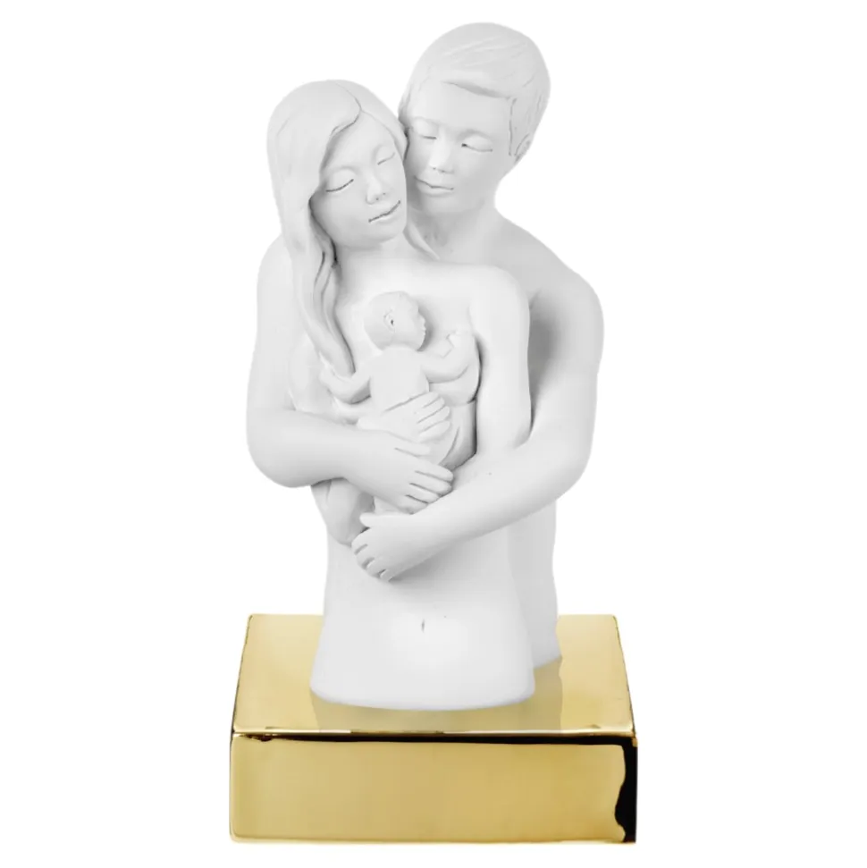 Bomboniera nascita scultura famiglia oro bongelli preziosi