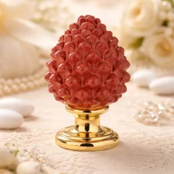 Bomboniera pigna di ceramica rossa oro bongelli preziosi