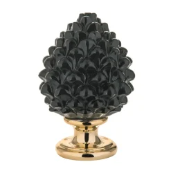 Bomboniera pigna siciliana nera oro ceramica bongelli preziosi