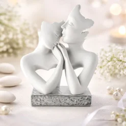Bomboniera scultura argento famiglia stilizzata h15 bongelli preziosi