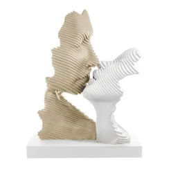 Bomboniera scultura bacio stilizzato nocciola bianco bongelli preziosi