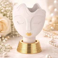 Bomboniera vasetto testa donna oro bongelli preziosi