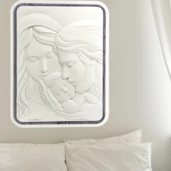 Bongelli preziosi capezzale 30x38 capoletto sacra famiglia grigio