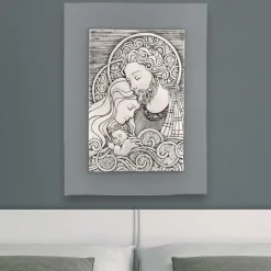 Bongelli preziosi capezzale 30x40 quadretto sacra famiglia grigio