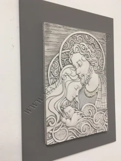 Bongelli preziosi capezzale 30x40 quadretto sacra famiglia grigio