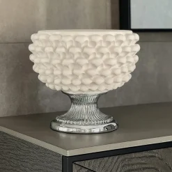 Bongelli preziosi centro tavola pigna 25cm bianco argento
