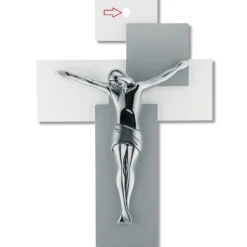 Bongelli preziosi crocifisso da parete 17x12 grigio cristo argento
