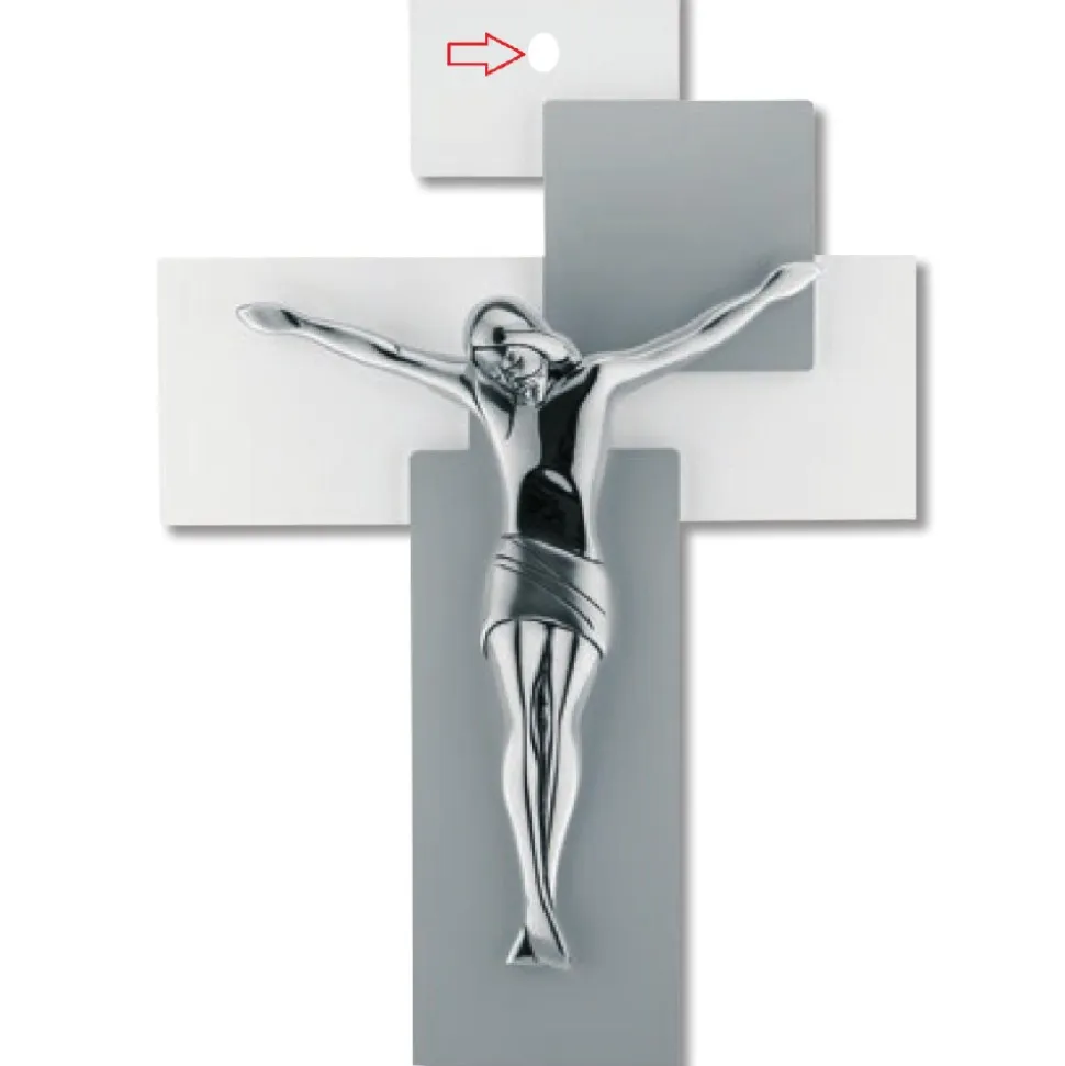 Bongelli preziosi crocifisso da parete 17x12 grigio cristo argento