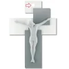 Bongelli preziosi crocifisso da parete 17x12 grigio cristo bianco moderno