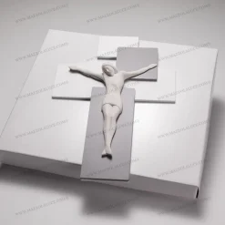 Bongelli preziosi crocifisso da parete 17x12 grigio cristo bianco moderno