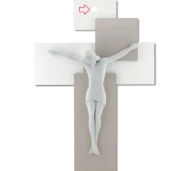 Bongelli preziosi crocifisso 17x12 da parete moderno nocciola bianco