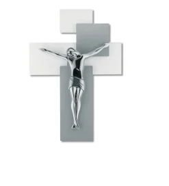 Bongelli preziosi crocifisso da parete 60x40 moderno argentato grigio
