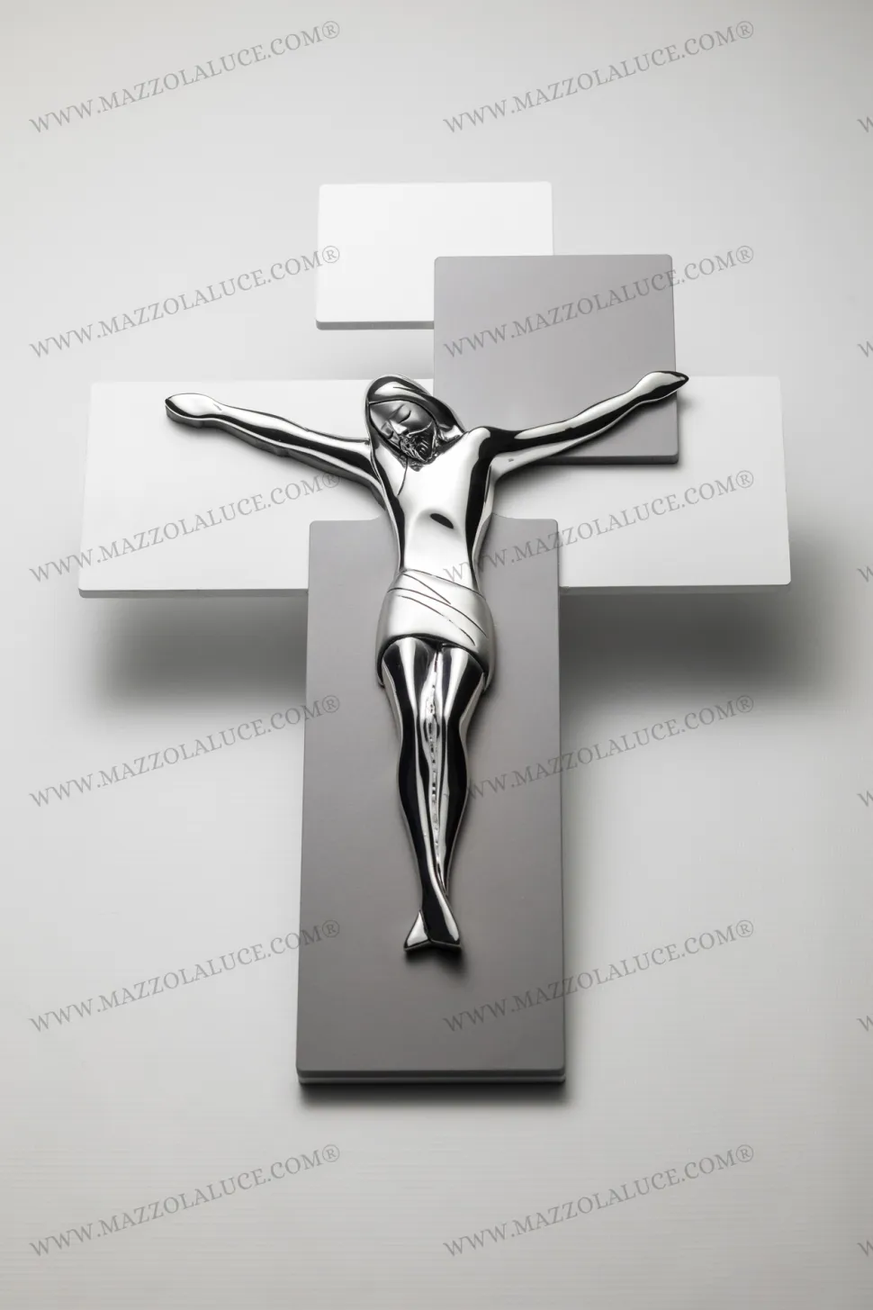 Bongelli preziosi crocifisso da parete 60x40 moderno argentato grigio