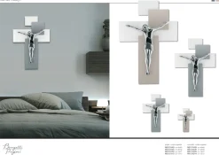 Bongelli preziosi crocifisso da parete 60x40 moderno argentato grigio