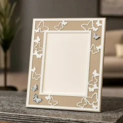 Bongelli preziosi portafoto da tavolo cornice 13x18 farfalle nocciola