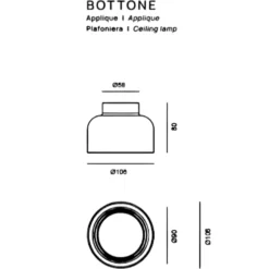 Bottone vivida magenta applique lampada da parete soffitto