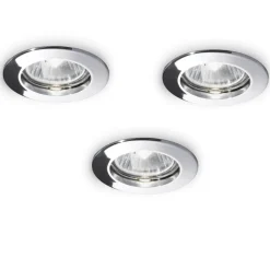 Box 3 faretti da incasso jazz fi ideal lux rotondo cromo per cartongesso