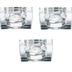Box 3 faretti da incasso vetro quadrato blues fi square ideal lux